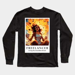 Freelancer: Living the Unstable Dream. Funny Long Sleeve T-Shirt